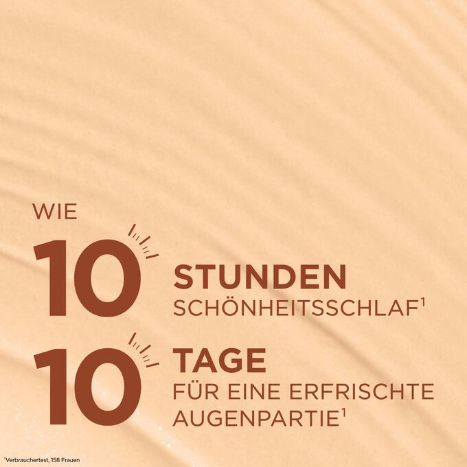 Concealer-Textur f&uuml;r einen Zehn-Stunden-Sch&ouml;nheitsschlaf-Effekt und eine erfrischte Augenpartie in zehn Tagen f&uuml;r einen ausgeruhten Blick