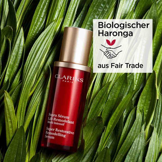 Supra Serum Lift-Remodelant 50 ml mit Info, dass Haronga aus Fair Trade kommt