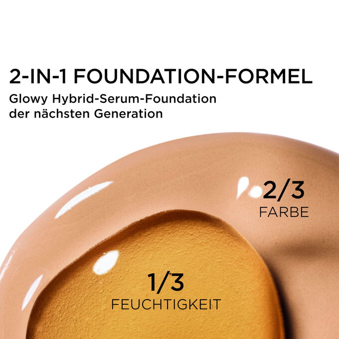 Fokus auf Mix zweier Texturen: Serum und Foundation in der Serum-Foundation-Formel von Clarins f&uuml;r Deckkraft der n&auml;chsten Generation