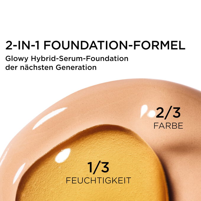 Fokus auf Mix zweier Texturen: Serum und Foundation in der Serum-Foundation-Formel von Clarins f&uuml;r Deckkraft der n&auml;chsten Generation