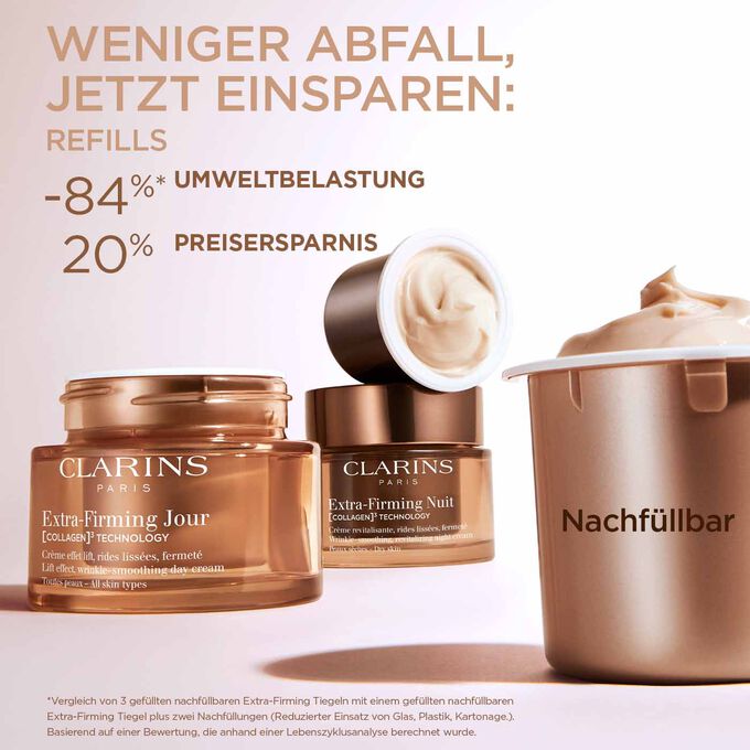 Fokus auf das Packaging, um zu zeigen, dass die nachfüllbare Tagescreme eine nachhaltigere, wirtschaftliche Option ist.