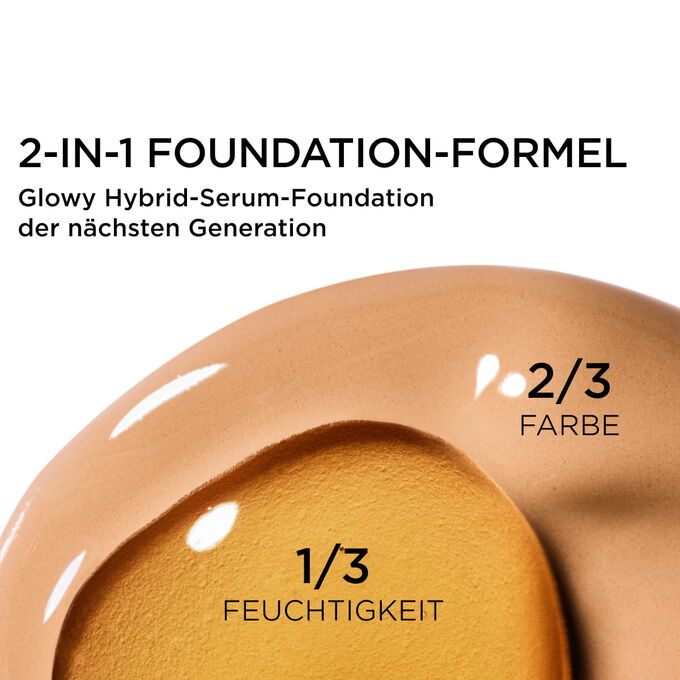 Fokus auf Mix zweier Texturen: Serum und Foundation in der Serum-Foundation-Formel von Clarins f&uuml;r Deckkraft der n&auml;chsten Generation