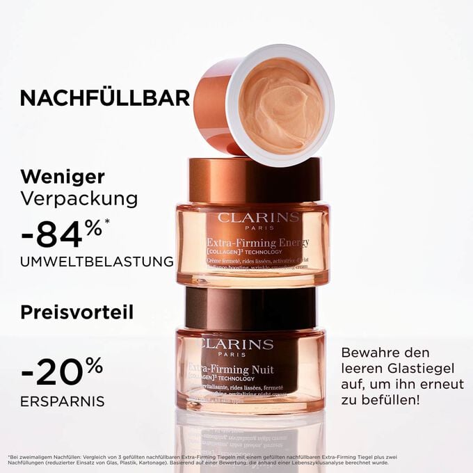 Extra-Firming Verpackung und Refill zeigen verantwortungsbewu&szlig;te Verpackungsgestaltung.