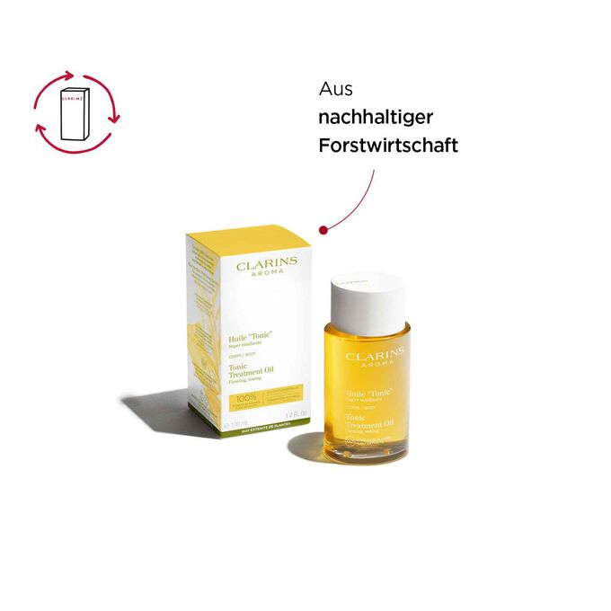 Umverpackung von Huile "Tonic" Körperpflegeöl mit Papier aus nachhaltiger Forstwirtschaft