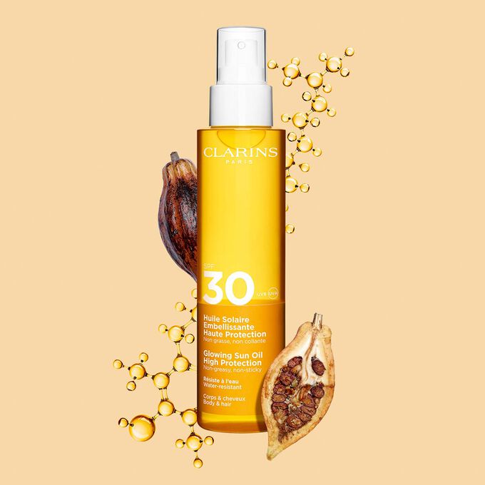 Huile Solaire Embelissante Haute Protection SPF 30 Corps &amp; cheveux - Versch&ouml;nerndes Sonnenschutz-&Ouml;l f&uuml;r K&ouml;rper &amp; Haare SPF 30