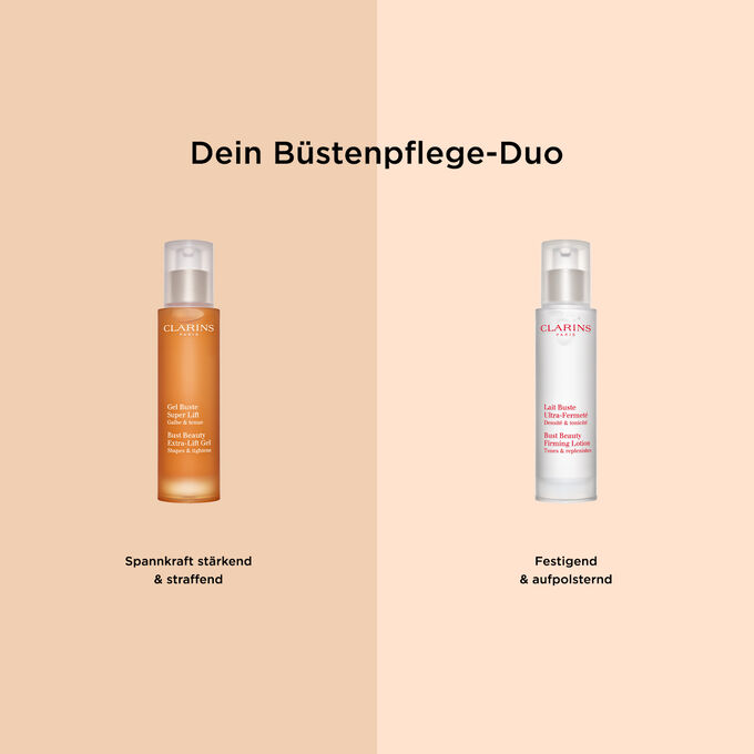 Büstenpflege-Duo von Clarins: Gel Buste und Lait Buste, die perfekten Partner, um zu festigen, straffen, und aufzupolstern