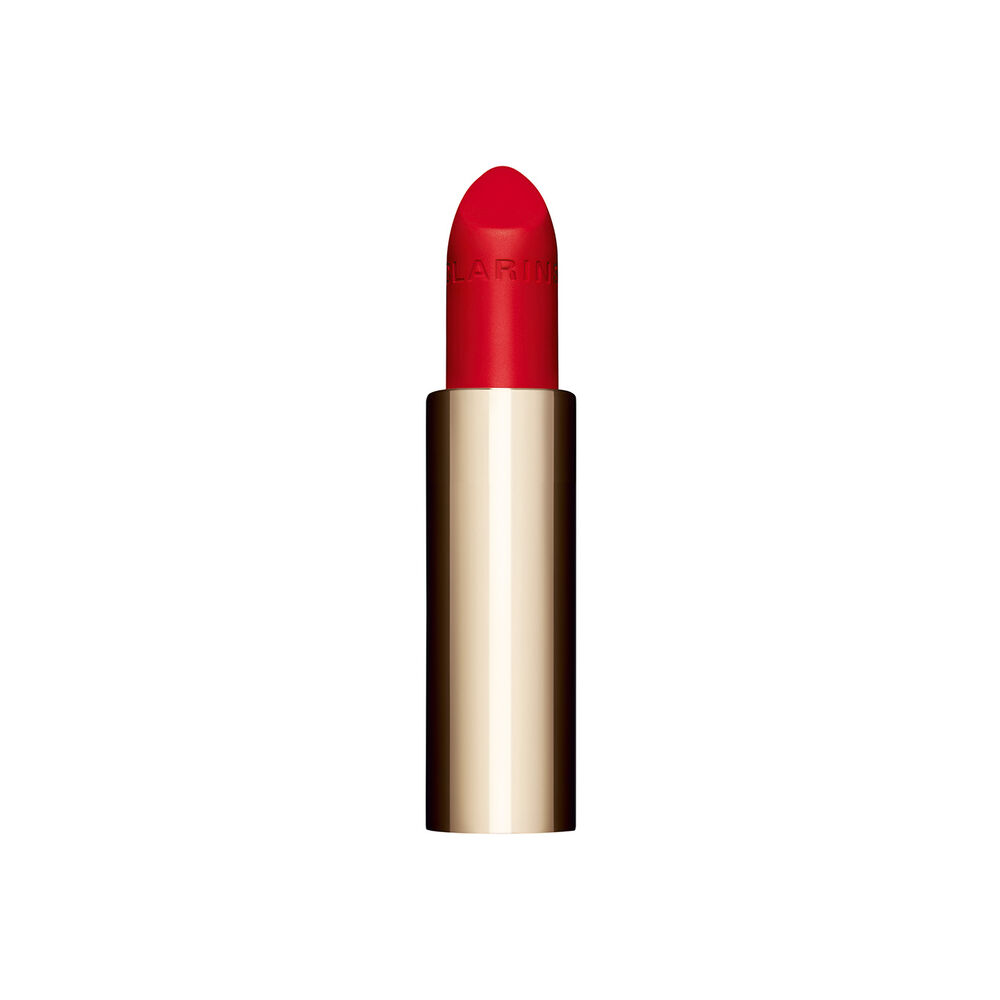 Refill des roten Lippenstifts Joli Rouge in Shade 768 V von Clarins, der das nachhaltige und elegante Design veranschaulicht