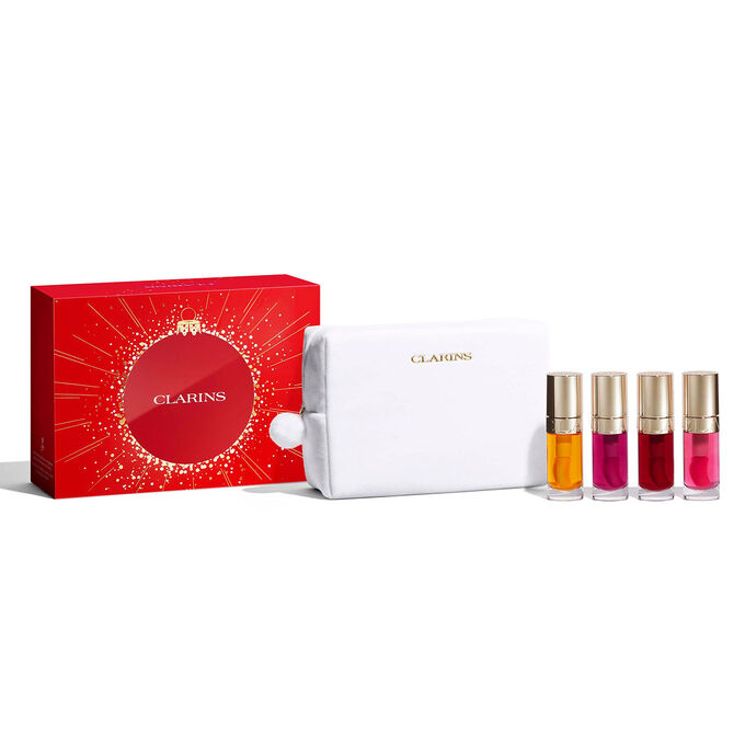 Clarins Lip Oils als Weihnachtsset mit den Must-have Shades f&uuml;r nat&uuml;rlich sch&ouml;ne Lippen, jeden Tag.