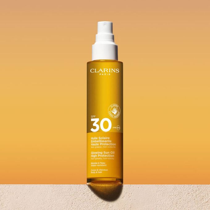 Huile Solaire Embelissante Haute Protection SPF 30 Corps &amp; cheveux - Verschönerndes Sonnenschutz-Öl für Körper &amp; Haare SPF 30