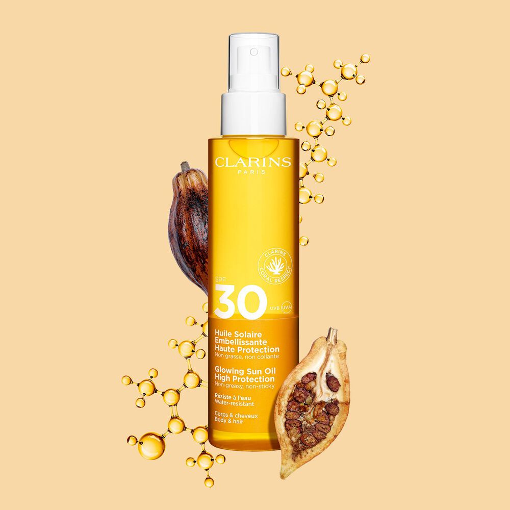 Huile Solaire Embelissante Haute Protection SPF 30 Corps &amp; cheveux - Verschönerndes Sonnenschutz-Öl für Körper &amp; Haare SPF 30
