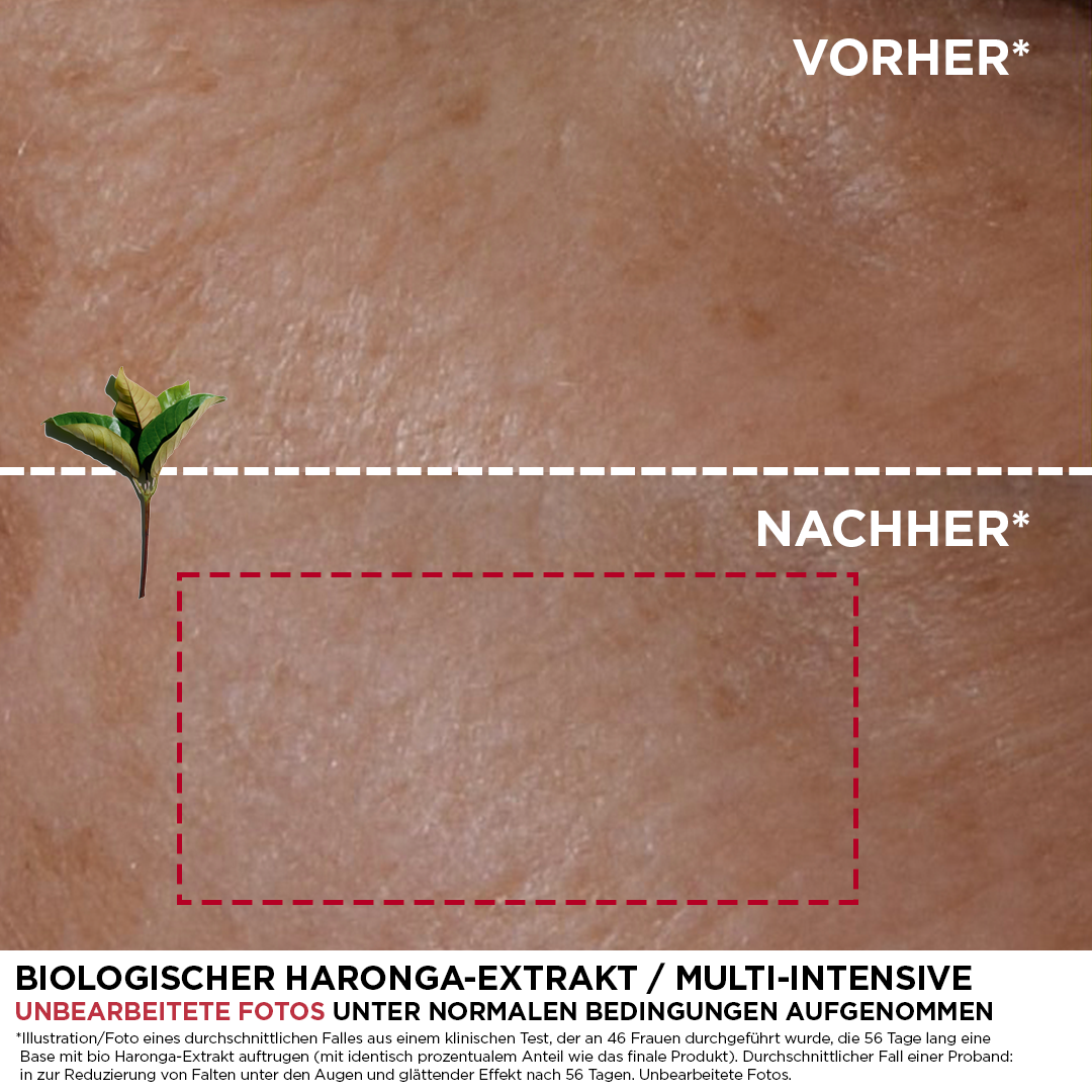 Before and after picture of using the product
