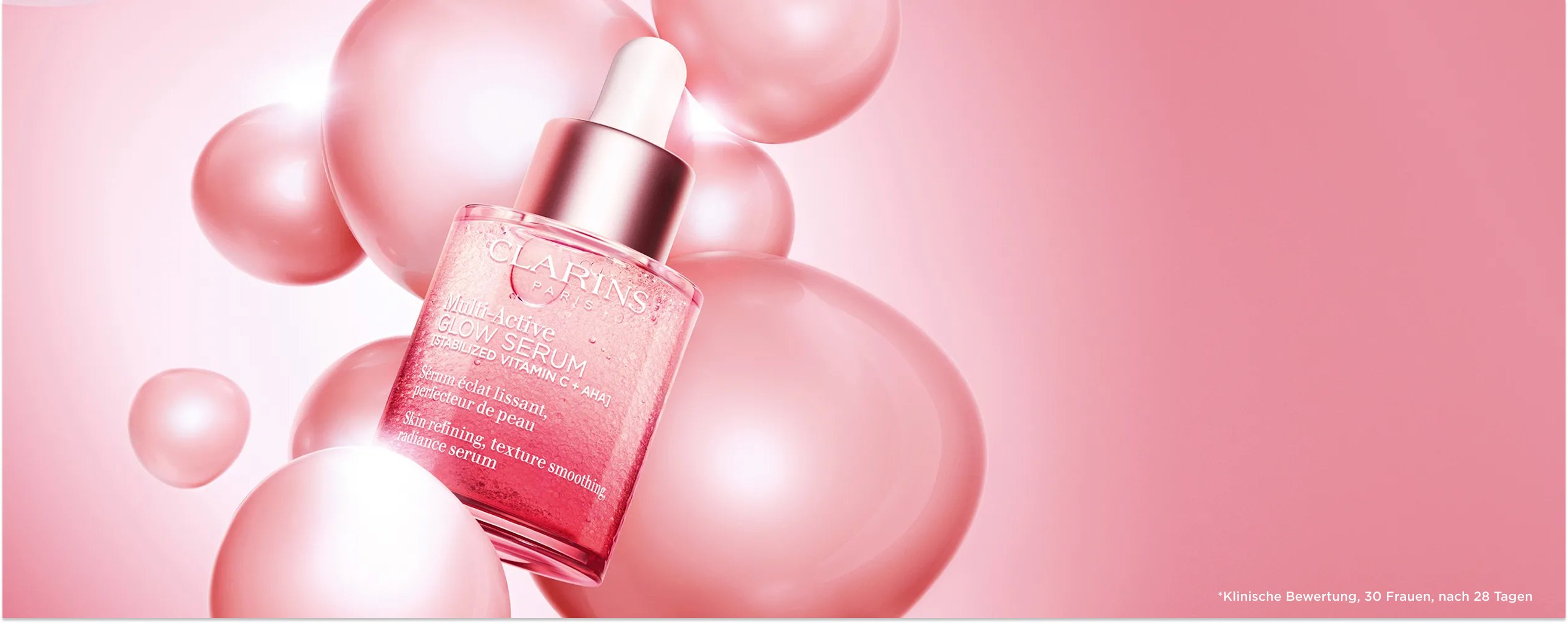 Multi-active Glow Serum Packshot on campaign's background