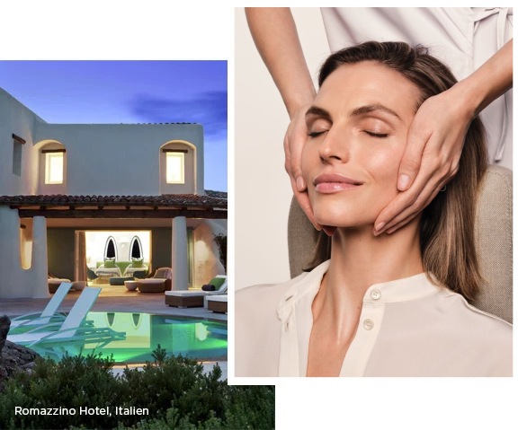 Clarins Kosmetikbehandlung - Impressionen aus einem spa by Clarins, Clarins Kosmetikbehandlung - Model während einer Gesichtspflegebehandlung