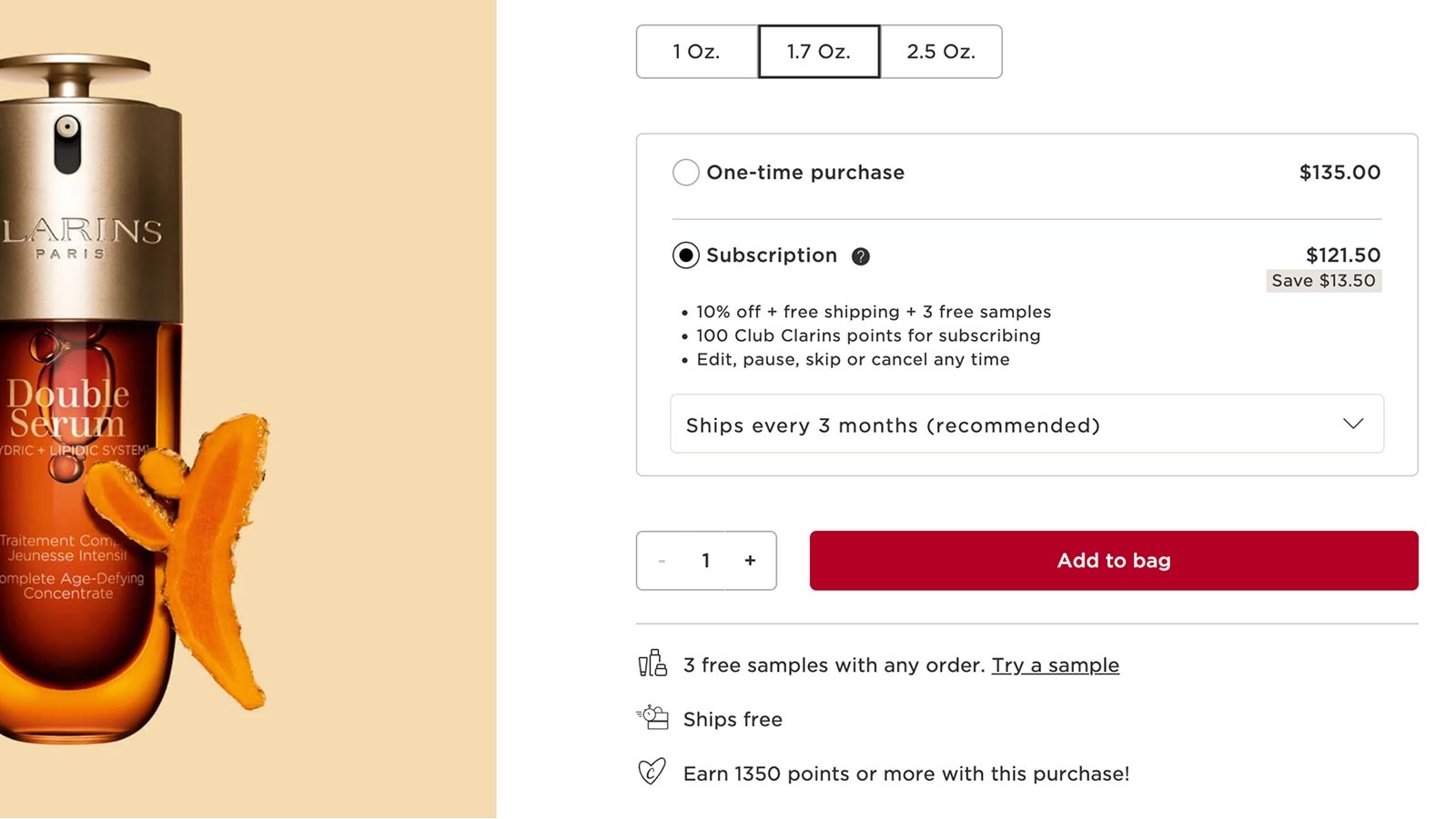 Abo-Option auf einer Produktdetailseite