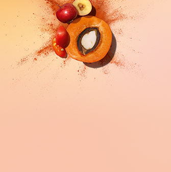 Gruppenbild mit biologischer Goji-Beeren-Extrakt, Acerola-Samen-Extrakt, biologisches Aprikosenöl und Paprika-Extrakt
