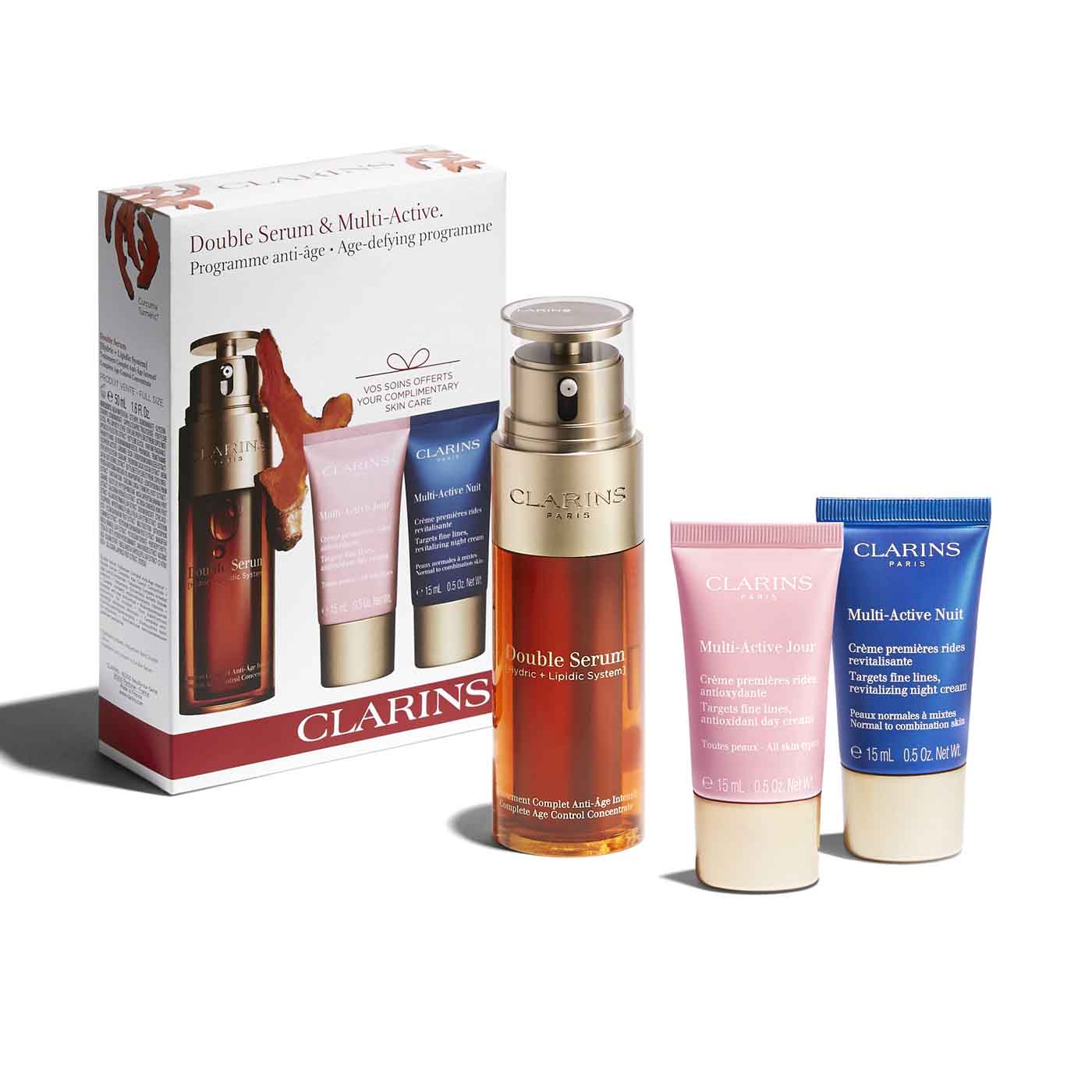 GesichtspflegeSet Double Serum & MultiActive AntiAge Pflege. CLARINS®